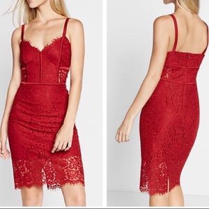 Express piped lace sheath dress